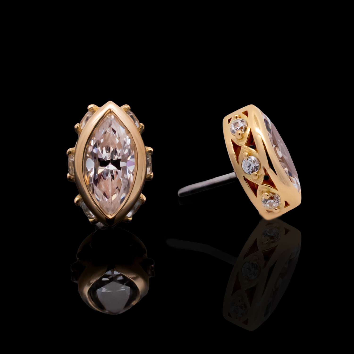 Orlina - 18kt Gold Threadless End - Khrysos Jewelry