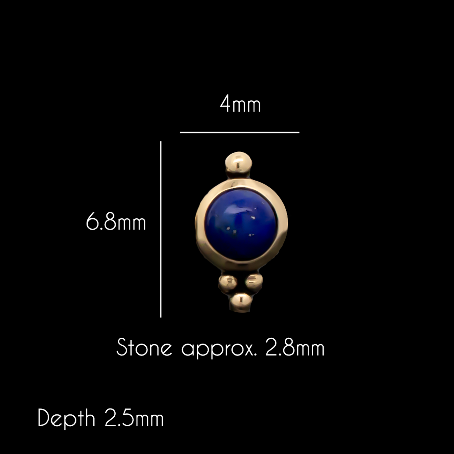 Linden - 18kt Gold Threadless End - Khrysos Jewelry