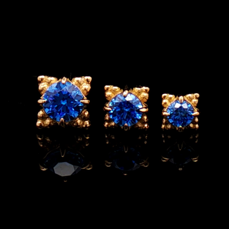 Wren - 18kt Gold Threadless End - Khrysos Jewelry
