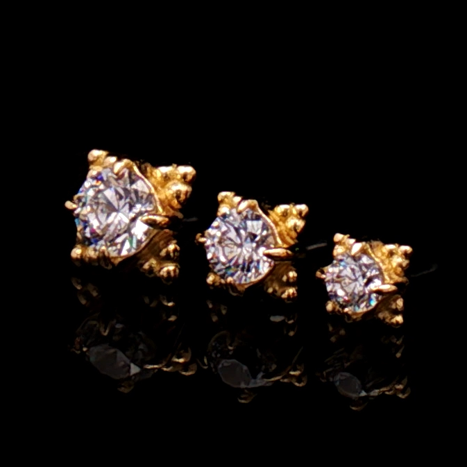 Wren - 18kt Gold Threadless End - Khrysos Jewelry