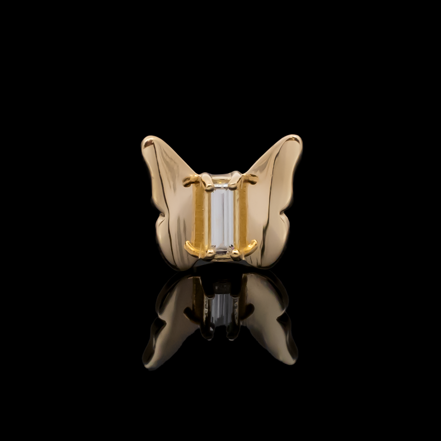 Mariposa - 18kt Gold Threadless End - Khrysos Jewelry