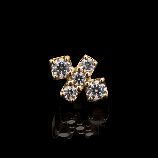 Finley - 18kt Gold Threadless End - Khrysos Jewelry