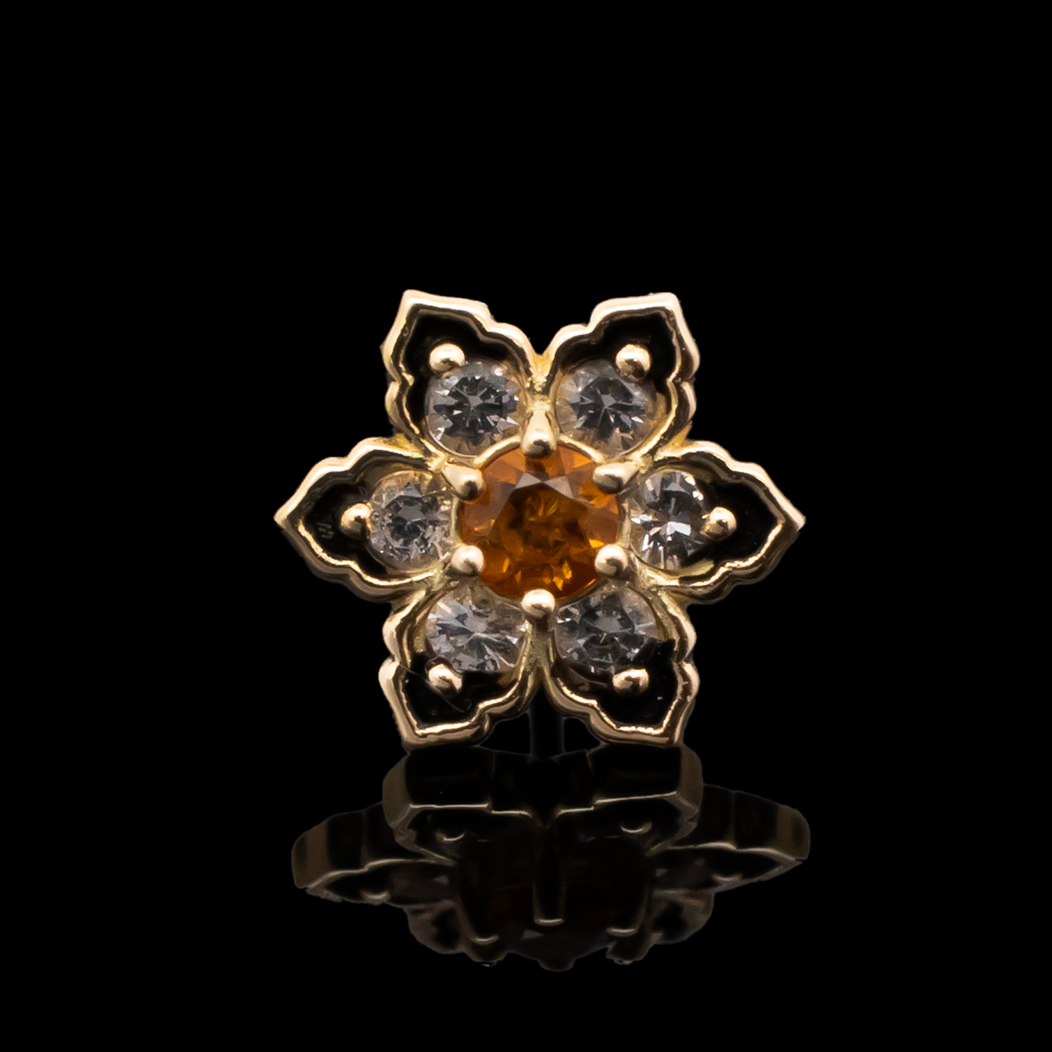 Lily - 18kt Gold Threadless End - Khrysos Jewelry