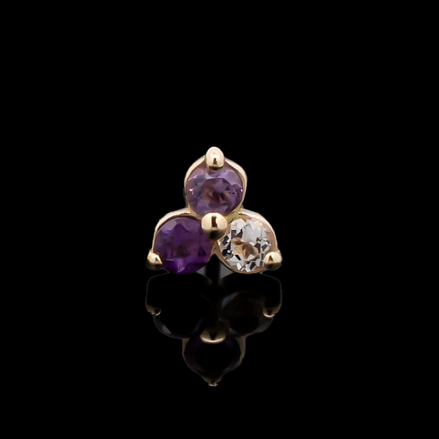 Eleanor - 18kt Gold Threadless End - Khrysos Jewelry
