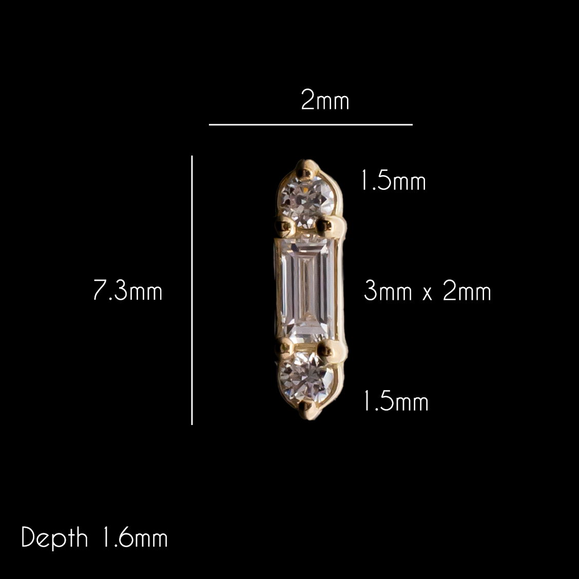 Briar - 18kt Gold Threadless End - Khrysos Jewelry