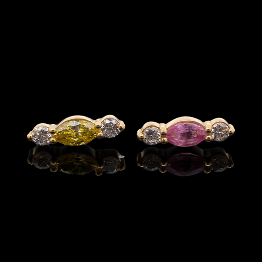 Brielle - 18kt Gold Threadless End - Khrysos Jewelry