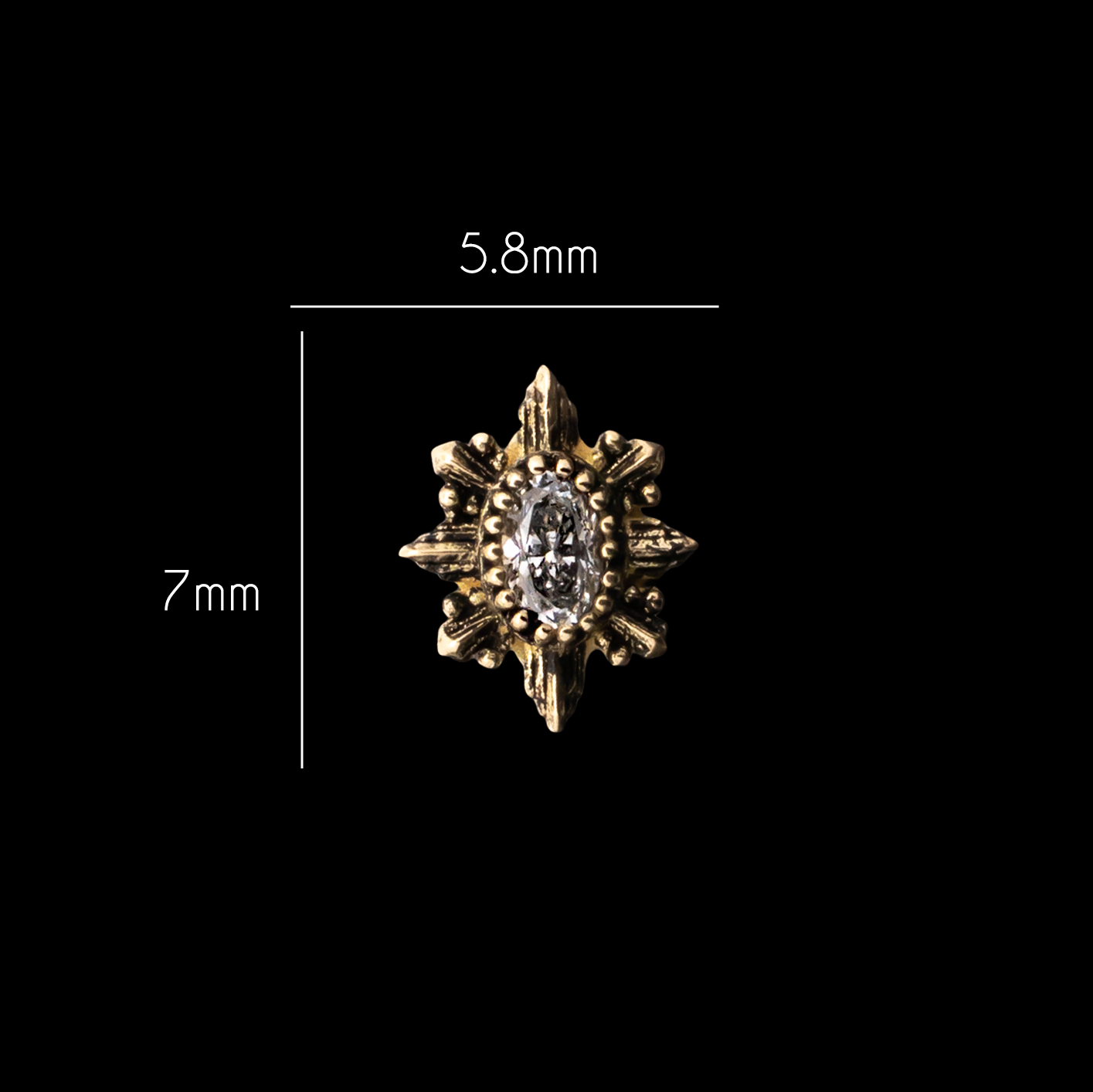 River - 18kt Gold Threadless End - Khrysos Jewelry