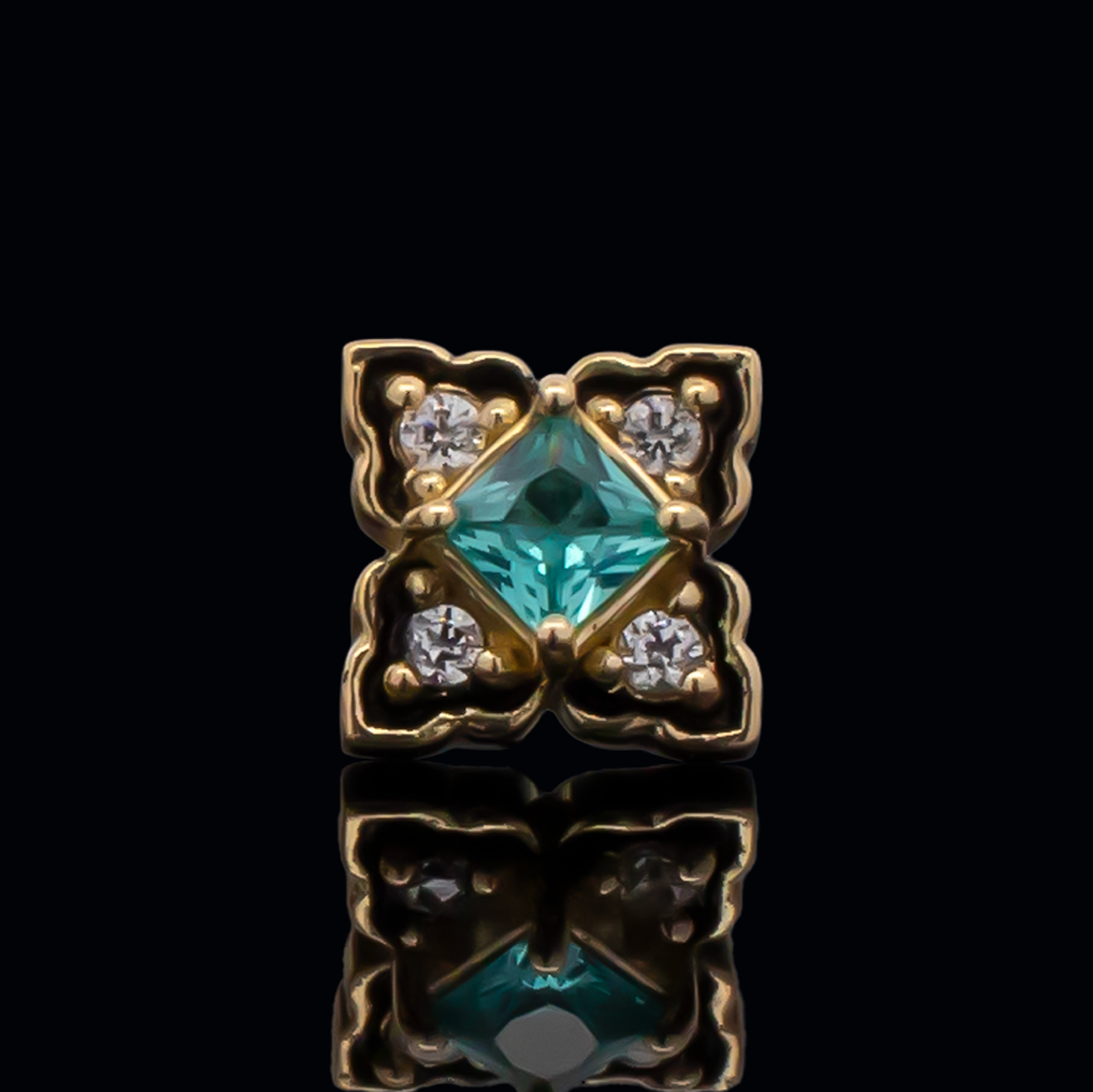 Asher - 18kt Gold Threadless End - Khrysos Jewelry