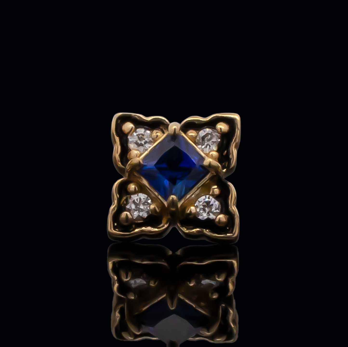 Asher - 18kt Gold Threadless End - Khrysos Jewelry