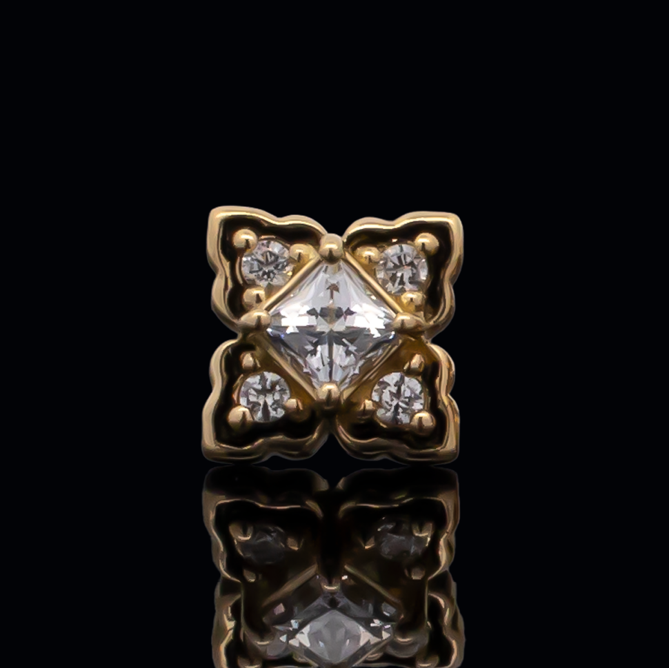 Asher - 18kt Gold Threadless End - Khrysos Jewelry
