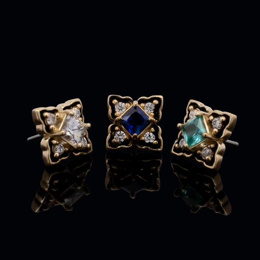 Asher - 18kt Gold Threadless End - Khrysos Jewelry