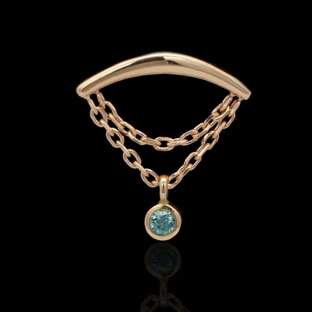 Ezra - 18kt Gold Threadless End - Khrysos Jewelry