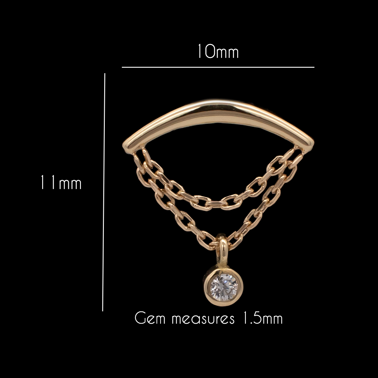 Ezra - 18kt Gold Threadless End - Khrysos Jewelry