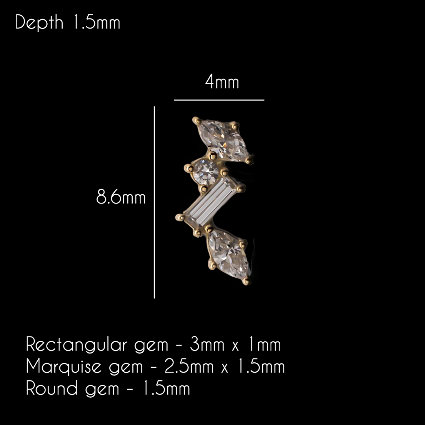 Ivy - 18kt Gold Threadless End - Khrysos Jewelry