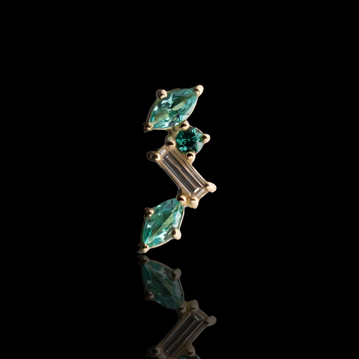 Ivy - 18kt Gold Threadless End - Khrysos Jewelry