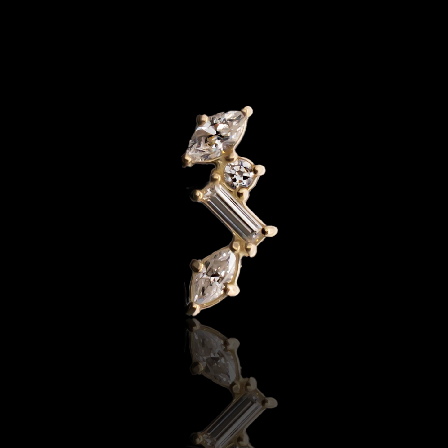 Ivy - 18kt Gold Threadless End - Khrysos Jewelry