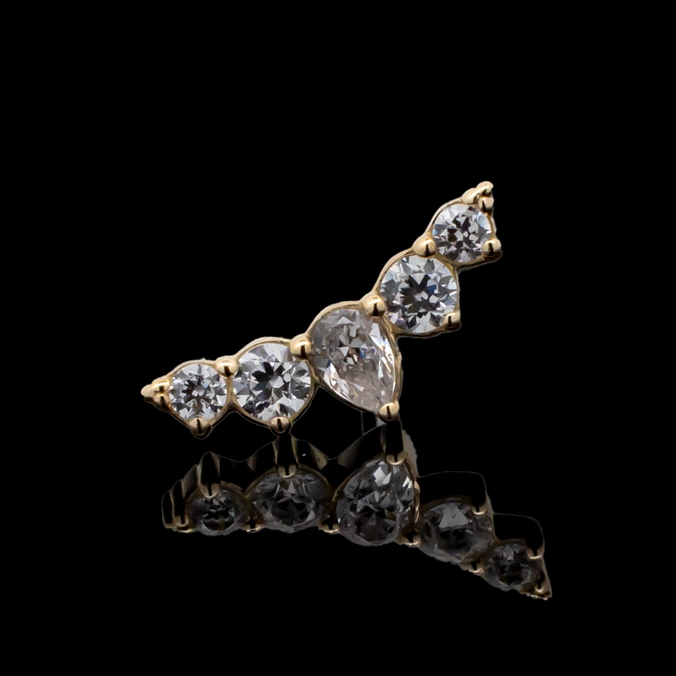 Levi - 18kt Gold Threadless End - Khrysos Jewelry