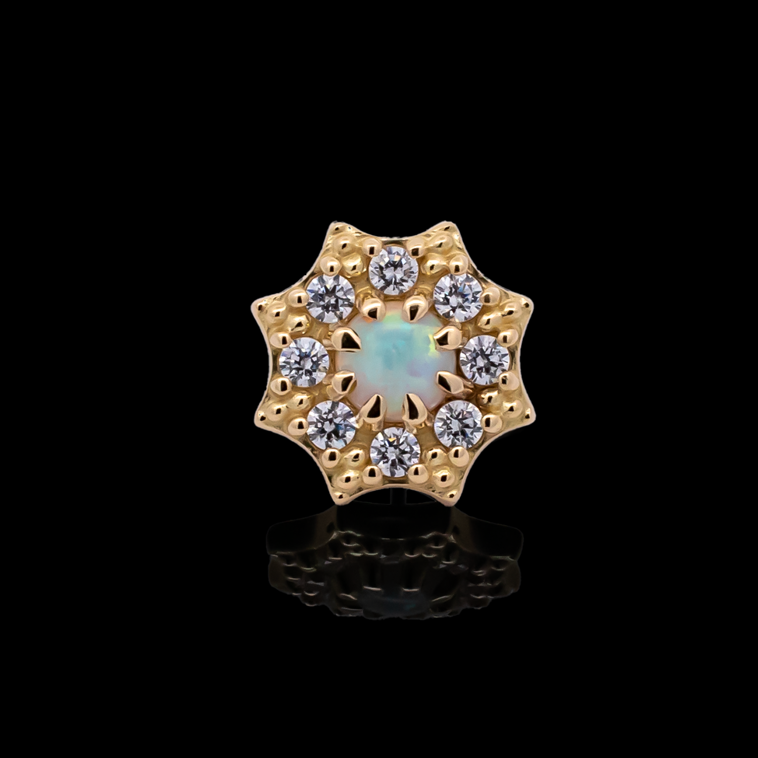 Solene - 18kt Gold Threadless End - Khrysos Jewelry