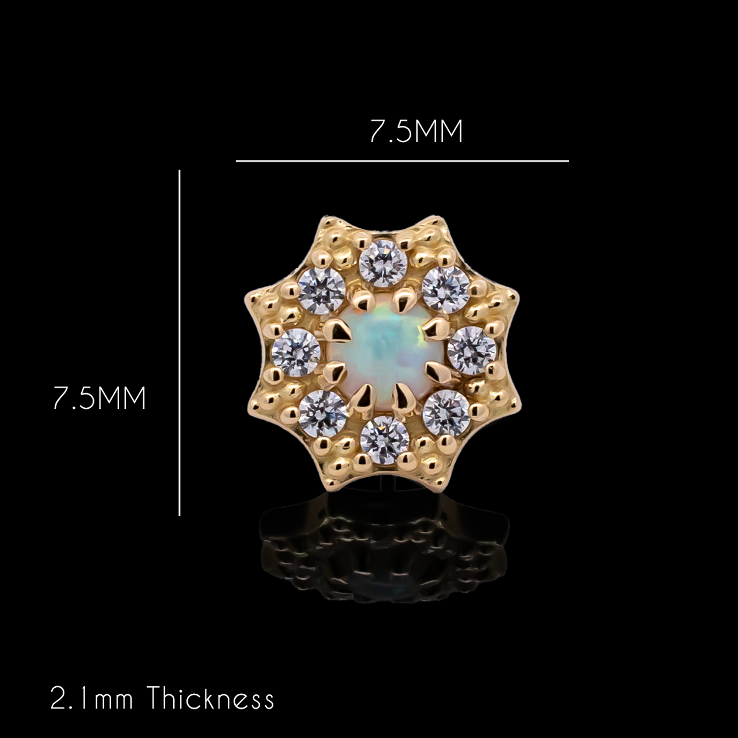 Solene - 18kt Gold Threadless End - Khrysos Jewelry