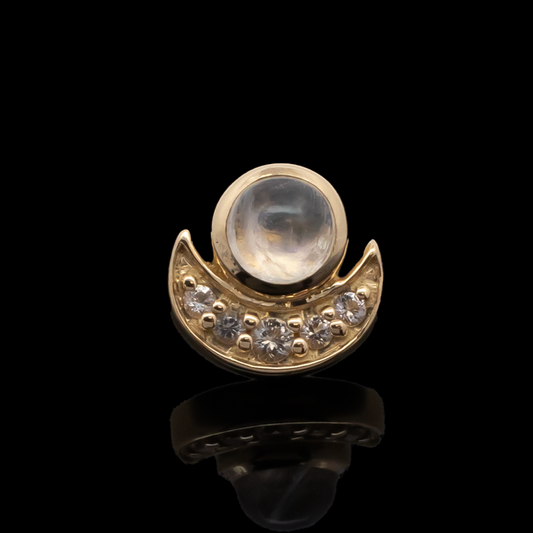 Sage - 18kt Gold Threadless End - Khrysos Jewelry