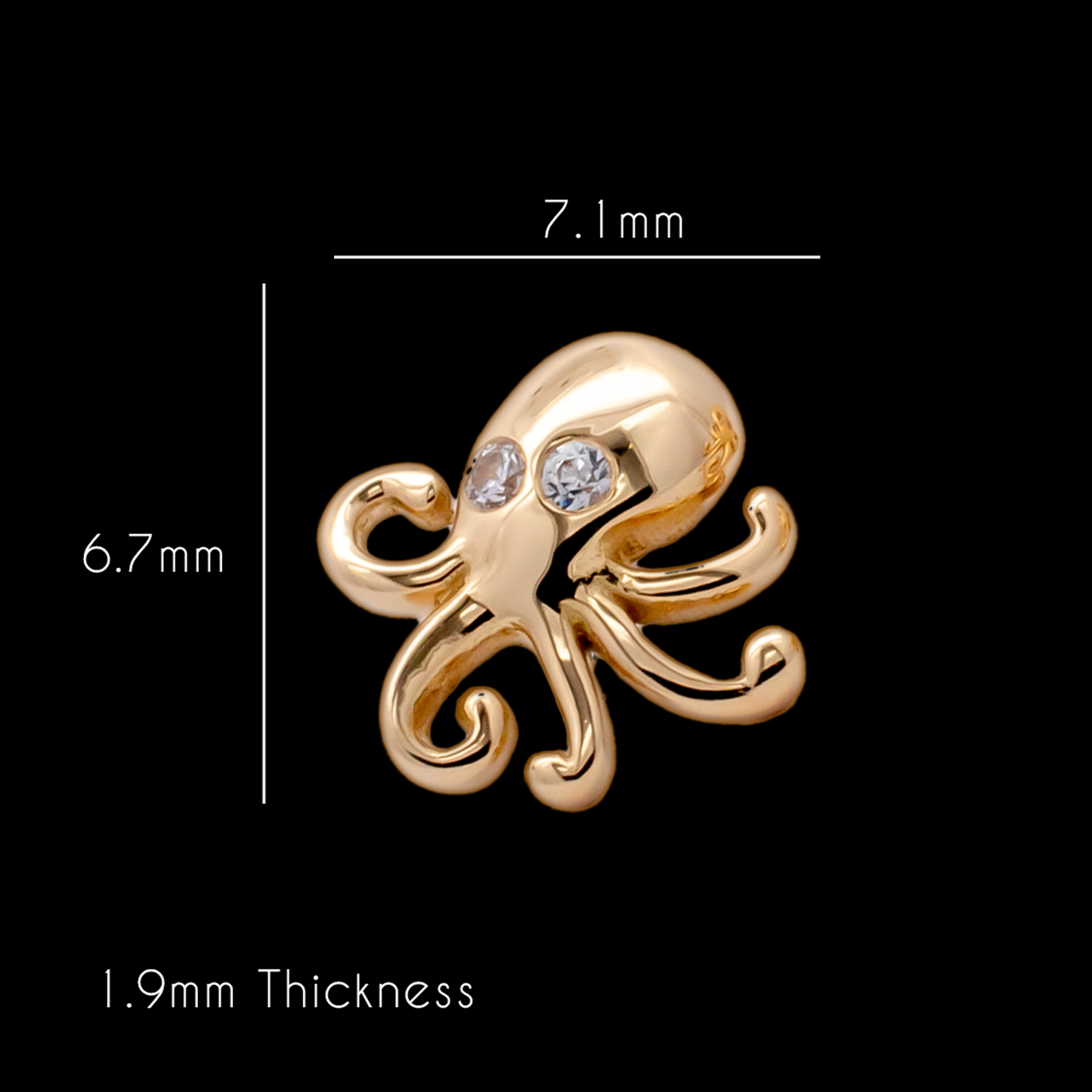 Nautira - 18kt Gold Threadless End - Khrysos Jewelry