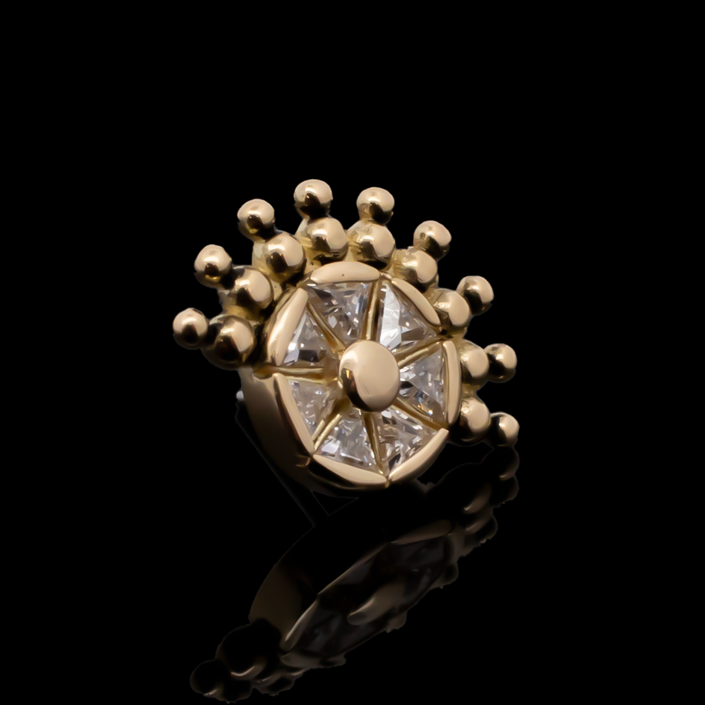 Skylar - 18kt Gold Threadless End - Khrysos Jewelry