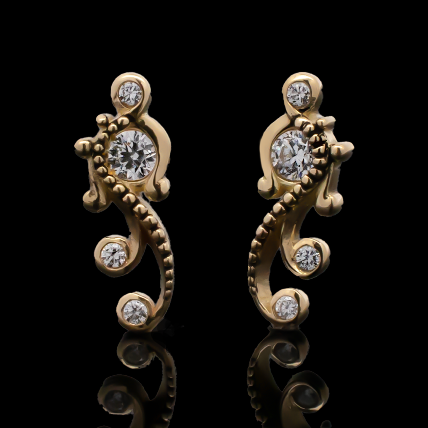 Eliana - 18kt Gold Threadless End - Khrysos Jewelry