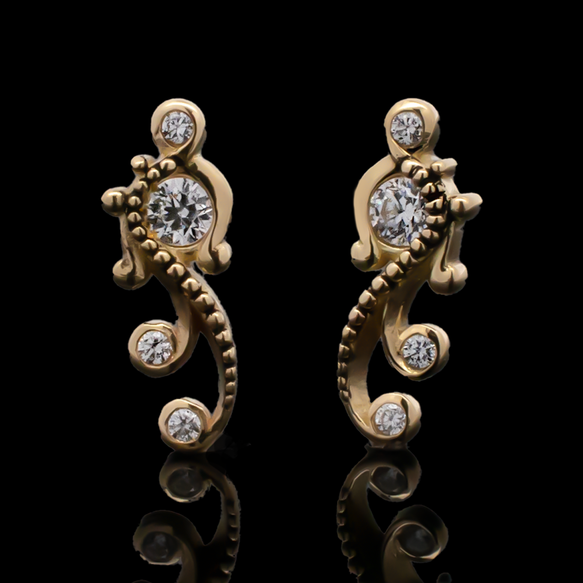 Eliana - 18kt Gold Threadless End - Khrysos Jewelry