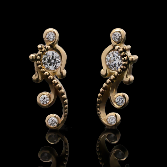 Eliana - 18kt Gold Threadless End - Khrysos Jewelry