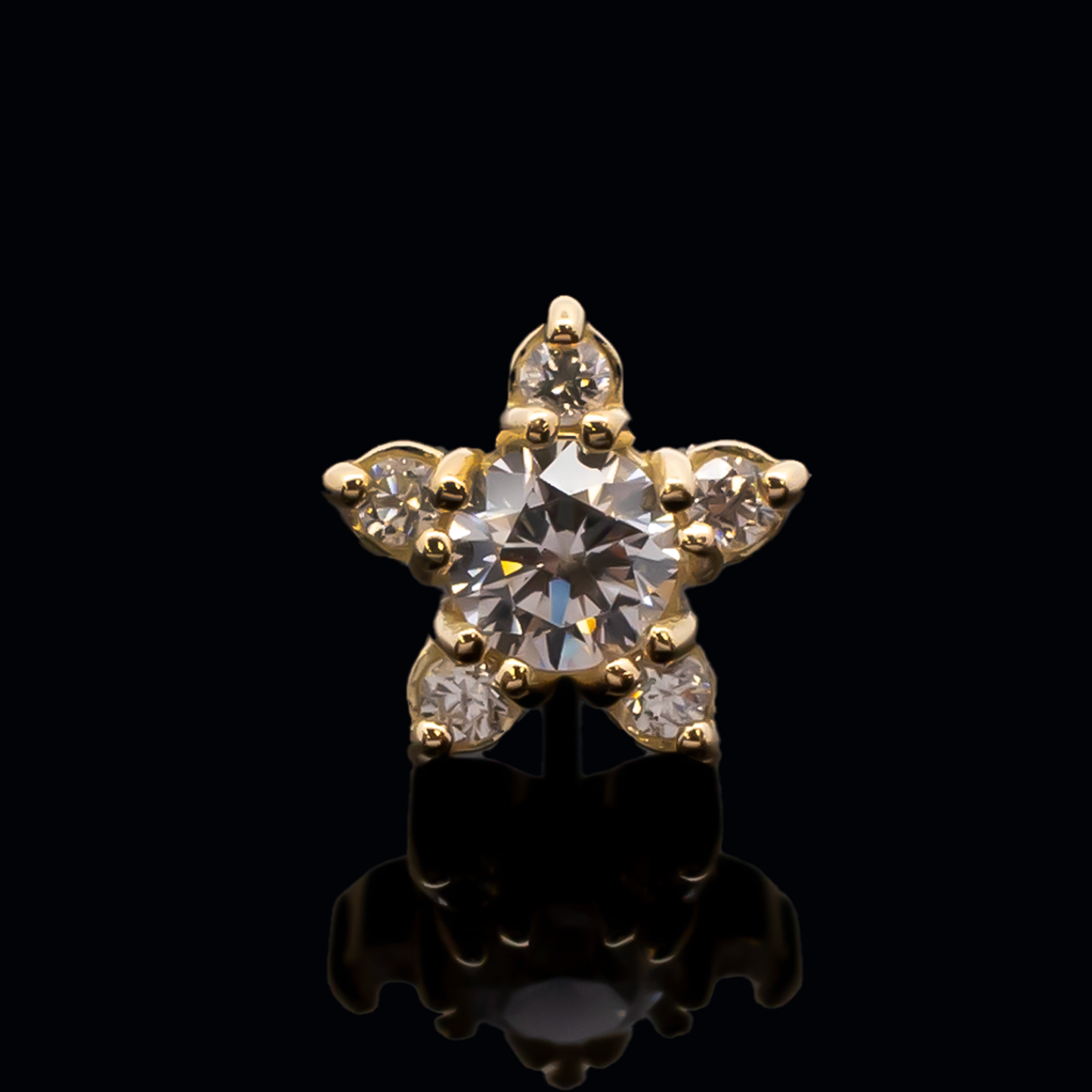 Madeline - 18kt Gold Threadless End - Khrysos Jewelry