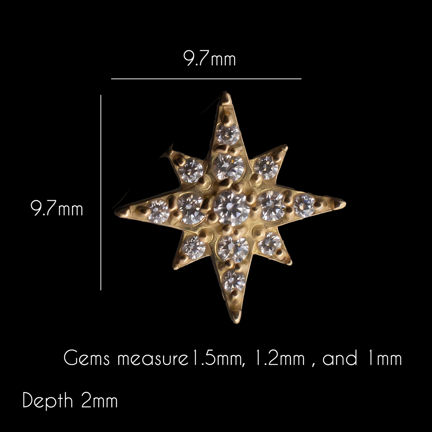 Everly - 18kt Gold Threadless End - Khrysos Jewelry