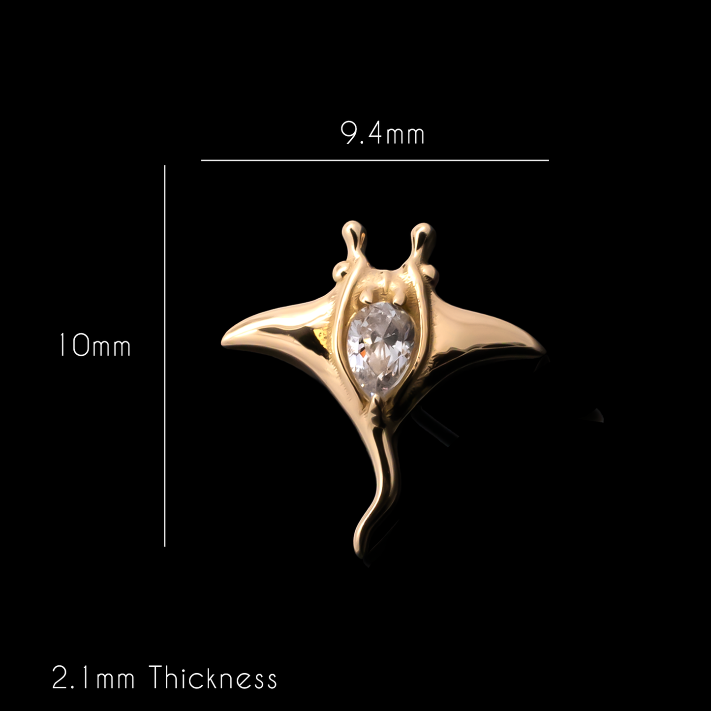 Mantara - 18kt Gold Threadless End - Khrysos Jewelry