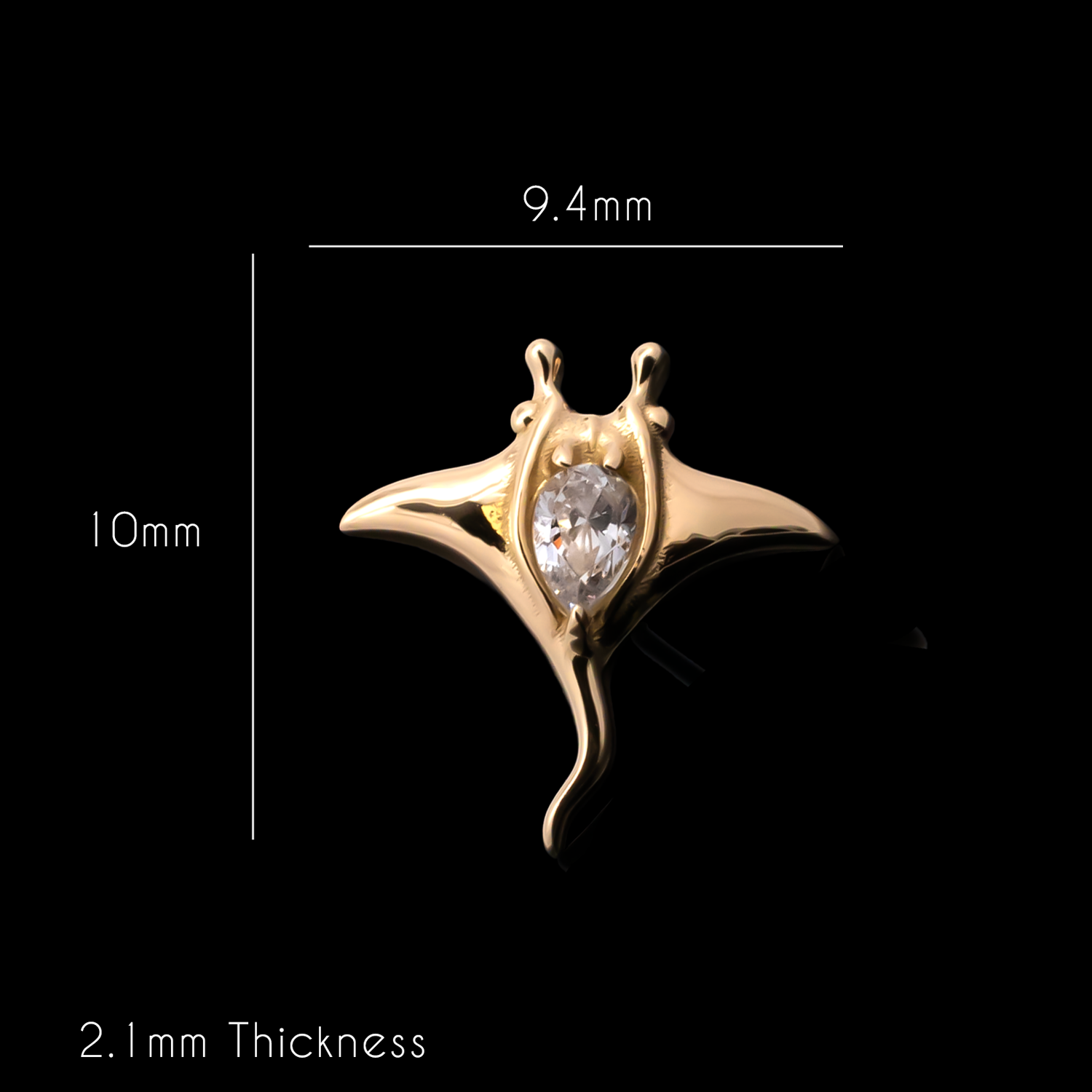 Mantara - 18kt Gold Threadless End - Khrysos Jewelry