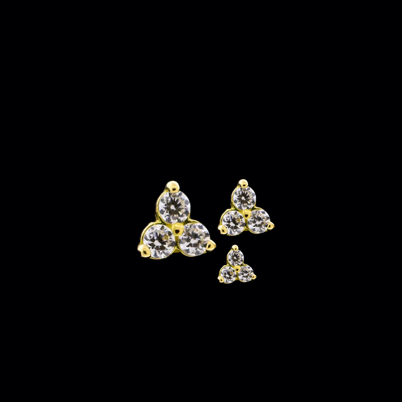Trinity - 18KT Gold Threadless End - Khrysos Jewelry