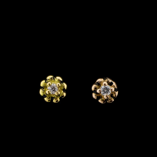 Evie - 14KT Gold Threadless End - Khrysos Jewelry