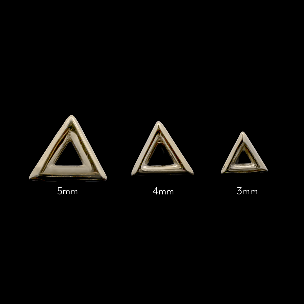 Tria – 14KT Gold Open Triangle Threadless End