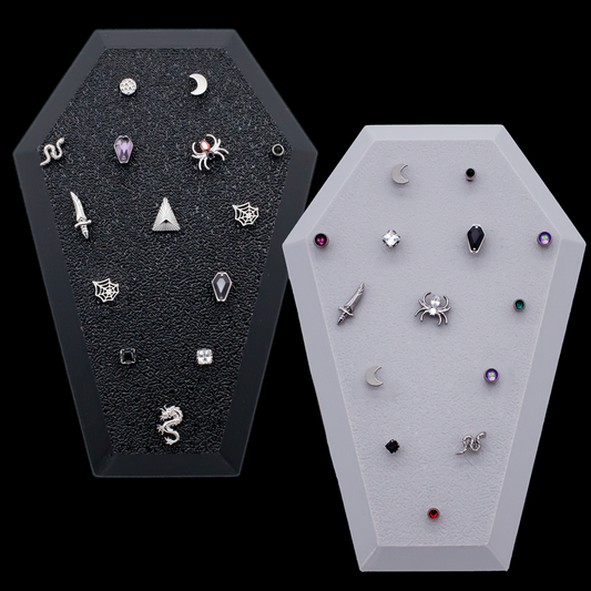 Large Angled Coffin Display w/ Threadless Ends - Khrysos Jewelry