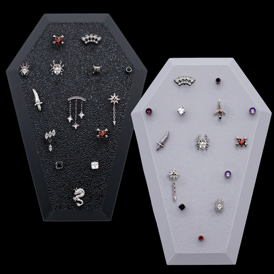 Large Angled Coffin Display w/ 16G Internally Threaded Ends - Khrysos Jewelry