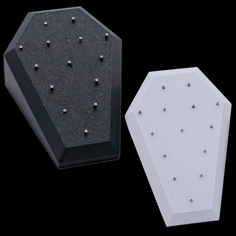 Large Angled Coffin Display- Threadless- Holds 14 Ends - Khrysos Jewelry