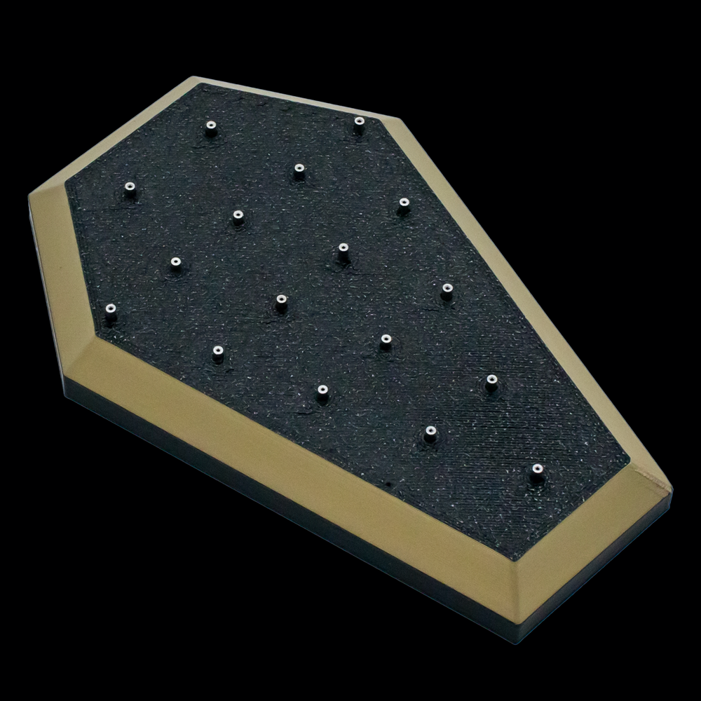 Coffin End Display w/ Colored Trim – Holds 17 Threadless Ends - Khrysos Jewelry