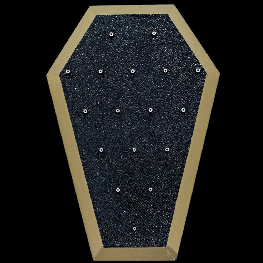 Coffin End Display w/ Colored Trim – Holds 17 Threadless Ends - Khrysos Jewelry
