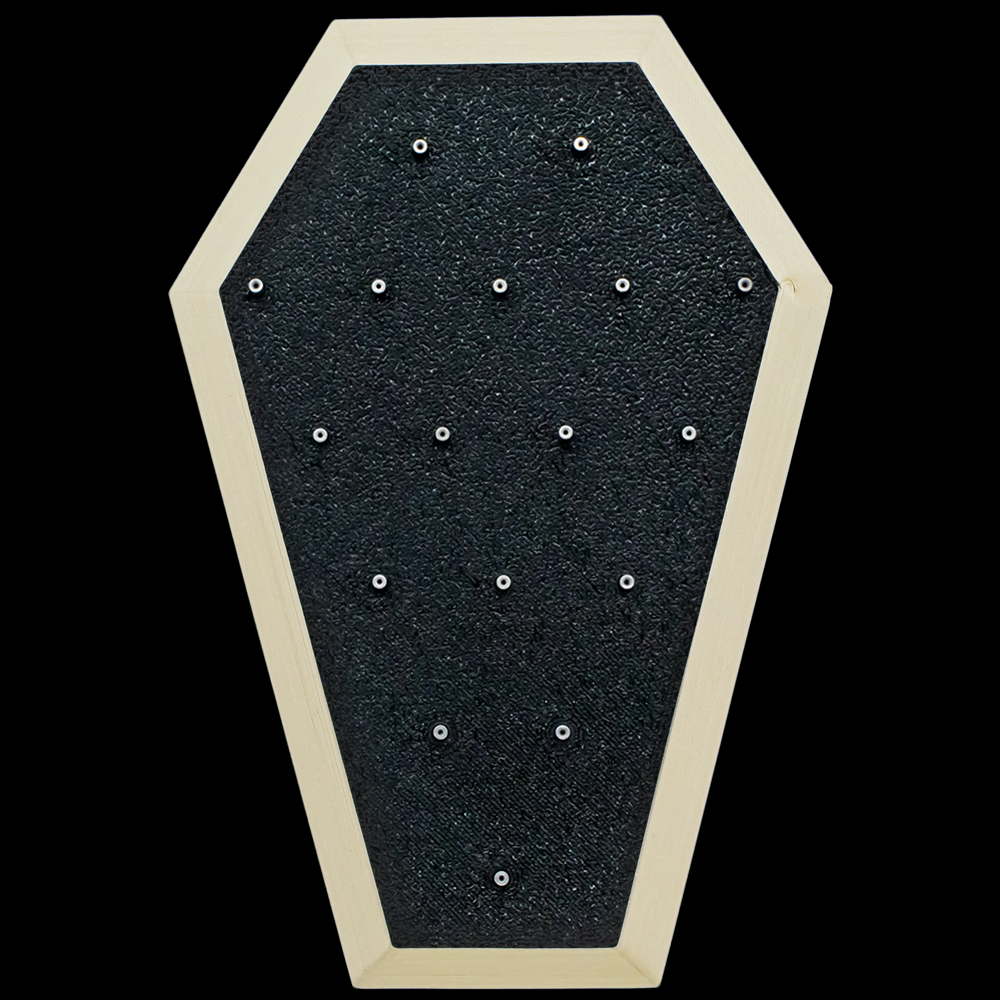 Coffin End Display w/ Colored Trim – Holds 17 Threadless Ends - Khrysos Jewelry