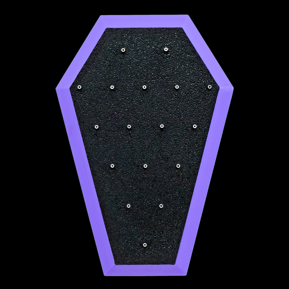 Coffin End Display w/ Colored Trim – Holds 17 Threadless Ends - Khrysos Jewelry