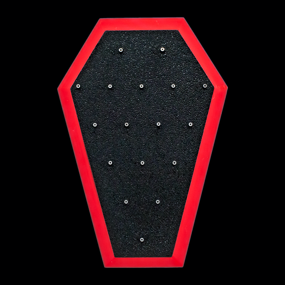 Coffin End Display w/ Colored Trim – Holds 17 Threadless Ends - Khrysos Jewelry