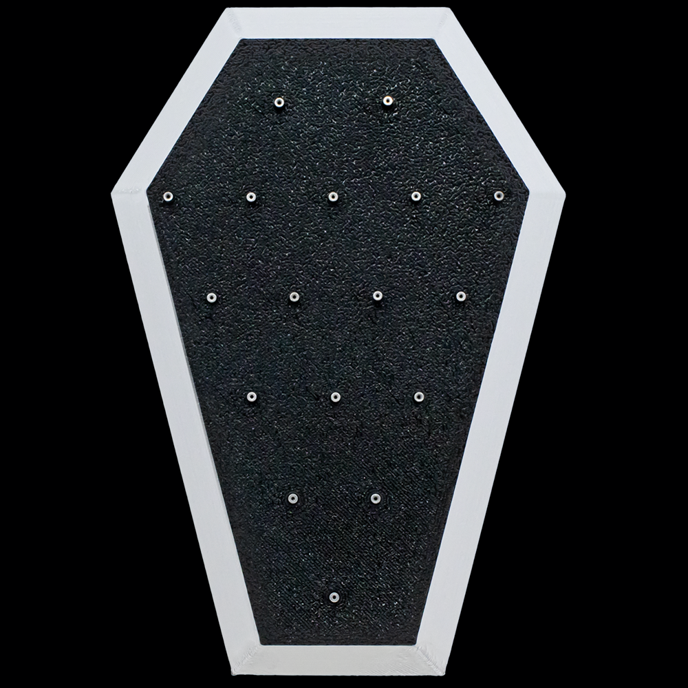 Coffin End Display w/ Colored Trim – Holds 17 Threadless Ends - Khrysos Jewelry