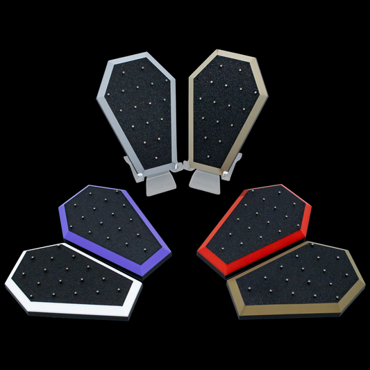 Coffin End Display w/ Colored Trim – Holds 17 Threadless Ends - Khrysos Jewelry
