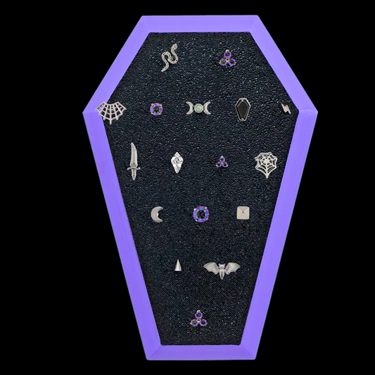 Coffin Purple Trim Display w/ Threadless Ends