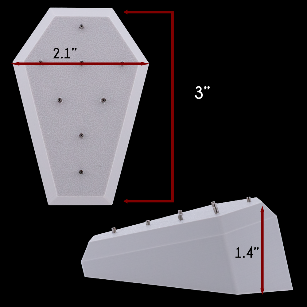 Small Angled Coffin Display- Threadless- Holds 8 Ends - Khrysos Jewelry
