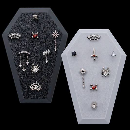 Small Angled Coffin Display w/ 16G Internally Threaded Ends - Khrysos Jewelry