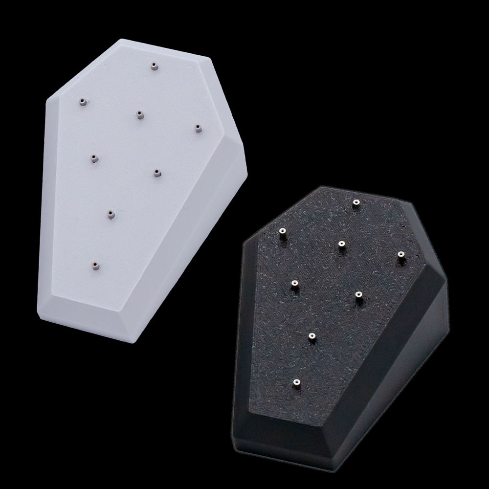 Small Angled Coffin Display- Threadless- Holds 8 Ends - Khrysos Jewelry